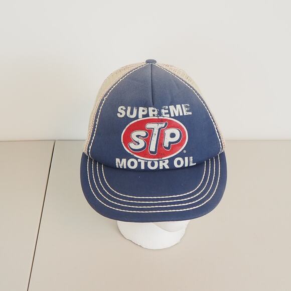 STP Motor Oil Hat Cap Snapback Gray And Blue Nascar Racing Men's Trucker Hat - Picture 1 of 7